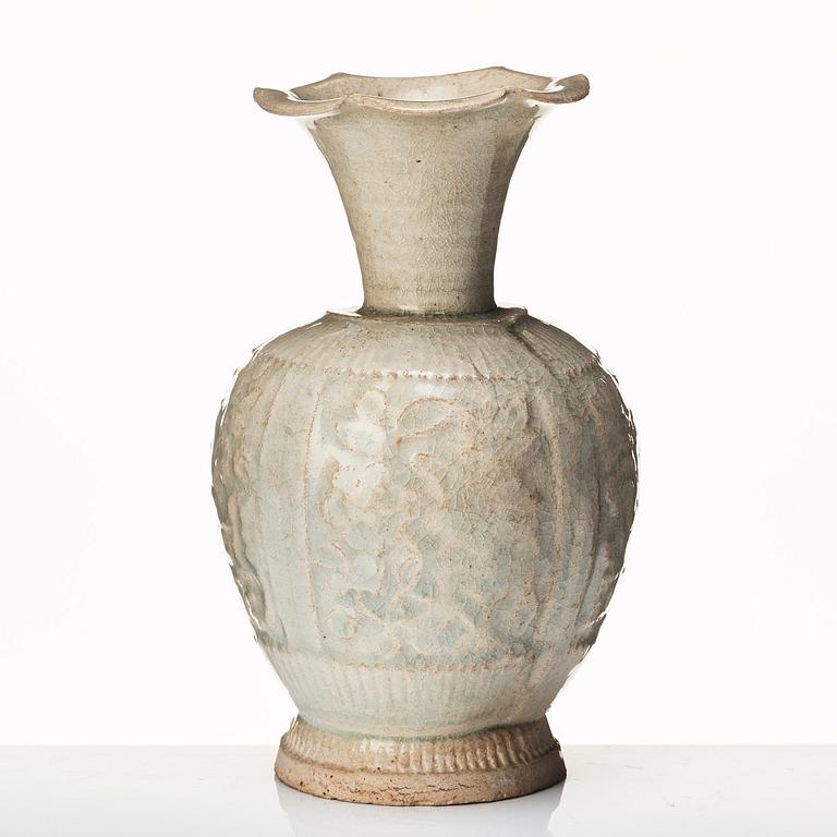 A qing bai vase, Yuan dynasty (1260-1368).