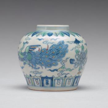 A doucai jar, Ming dynasty, Chenghua period 1465-87.