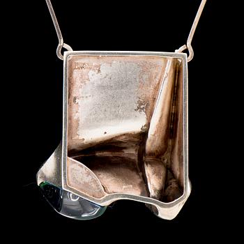 A BJÖRN WECKSTRÖM NECKLACE, "Monoliitti", silver, acrylic. Lapponia 1974.