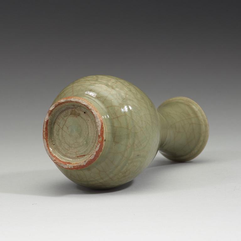 A celadon glazed vase, Ming dynasty (1368-1644).