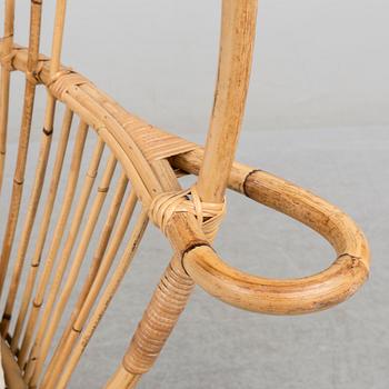 A bamboo and rattan hanging easy chair, second half of the 20th Century.