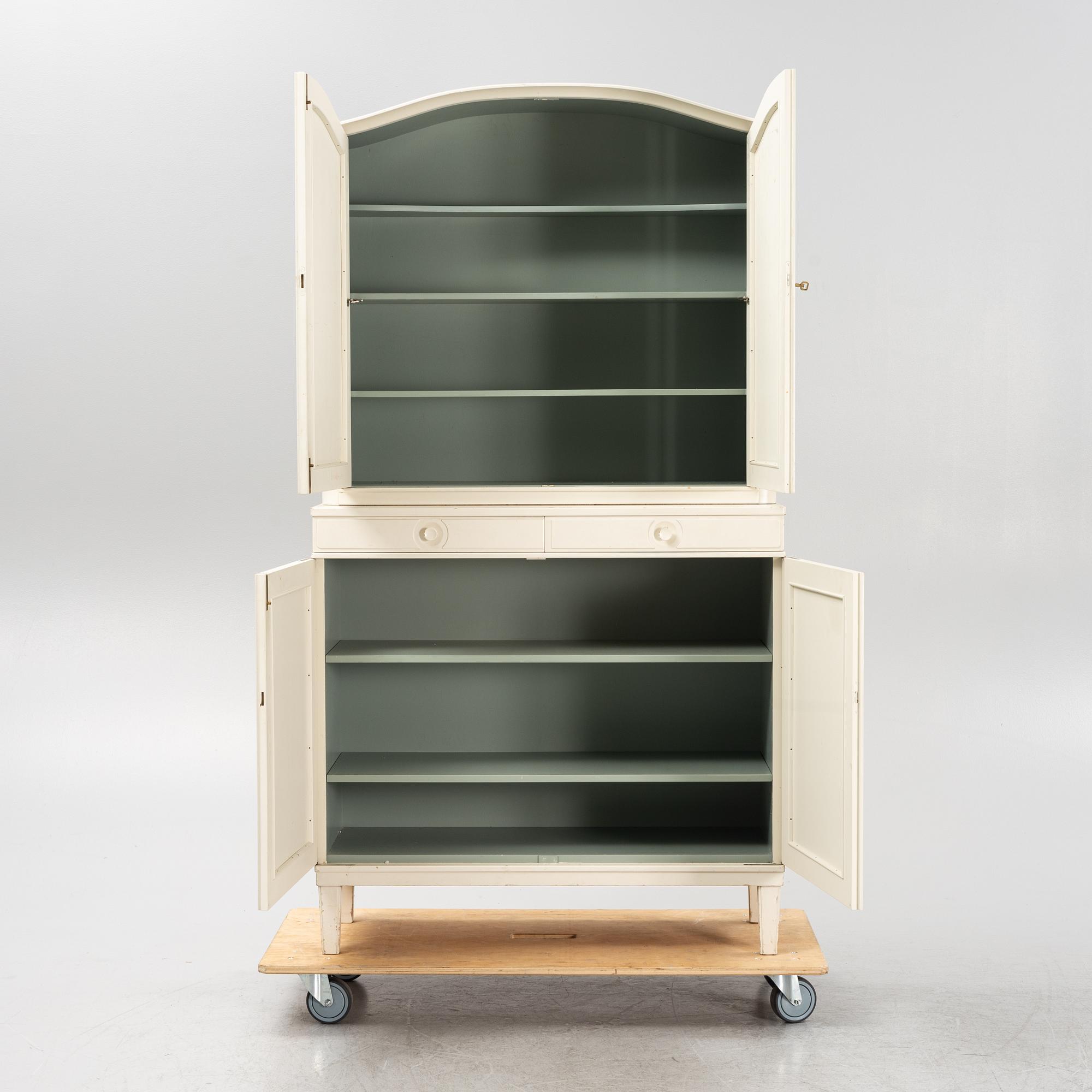 Carl Malmsten, two-part cabinet, "Herrgården", Bodafors, second half of the 20th century.