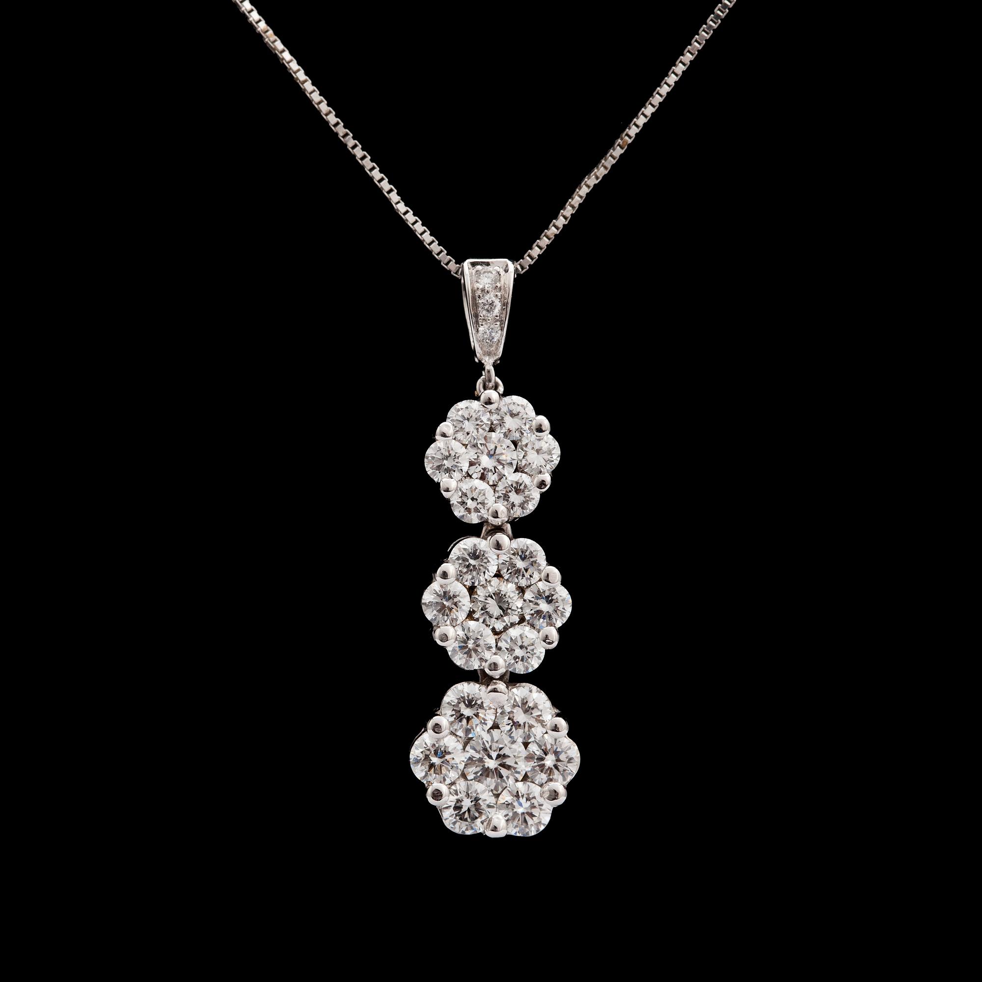 A brilliant cut diamond pendant, tot. 1.22 cts.