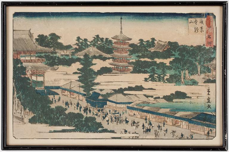 ANDO UTAGAWA HIROSHIGE II, träsnitt, sign i trycket.