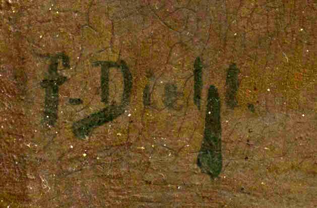 FERDINAND DIEHL,  oil on panel signed.