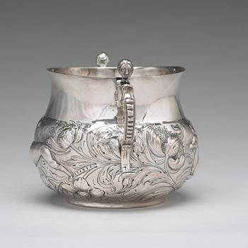 "Porringer", silver London 1664, mästarstämpel TA sannolikt för Thomas Aylinge.