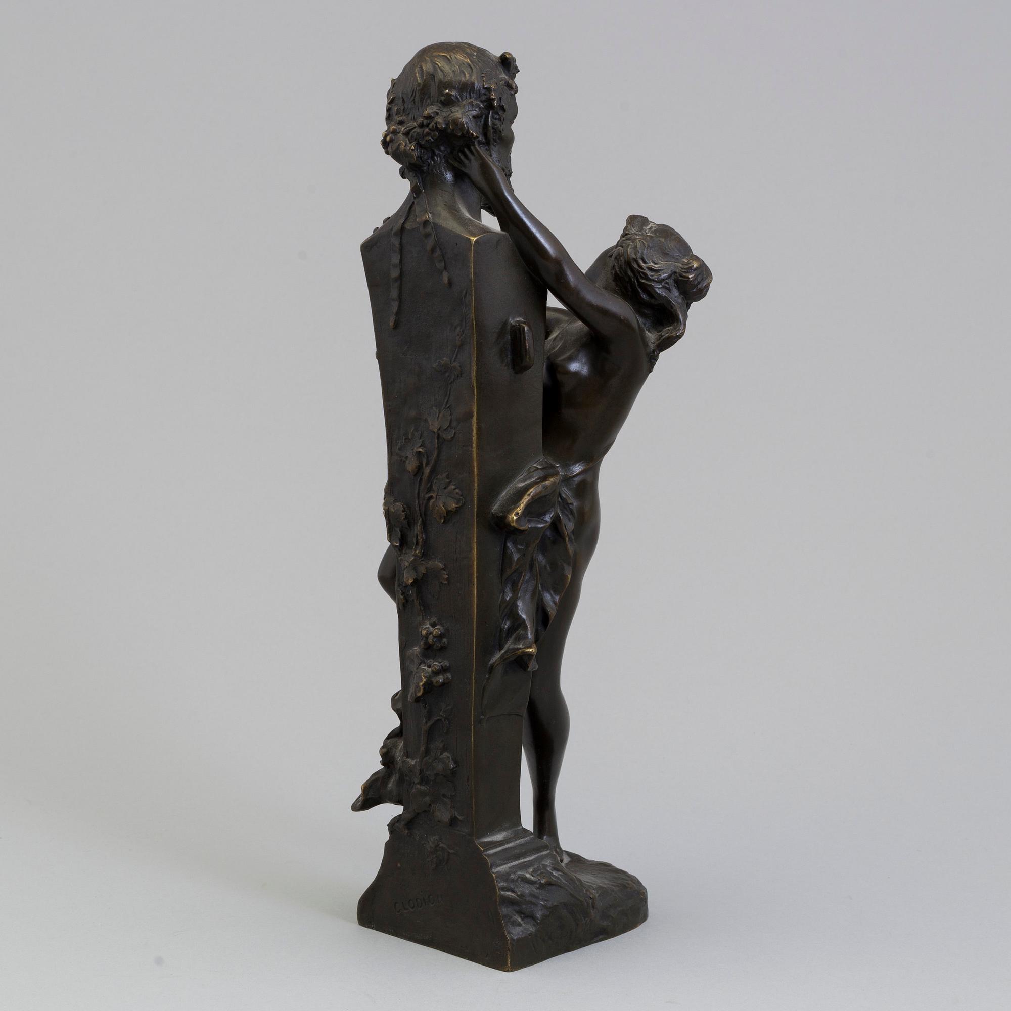 CLAUDE MICHEL CLODION, bronze sculpture, late 19th century.