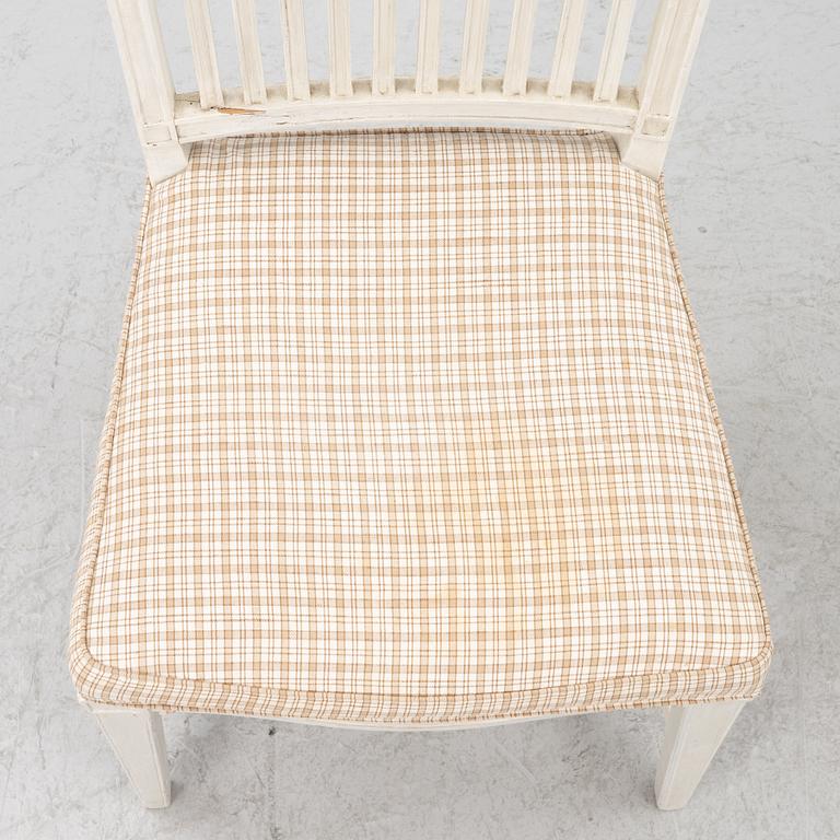 Five late Gustavian chairs, circa 1800.
