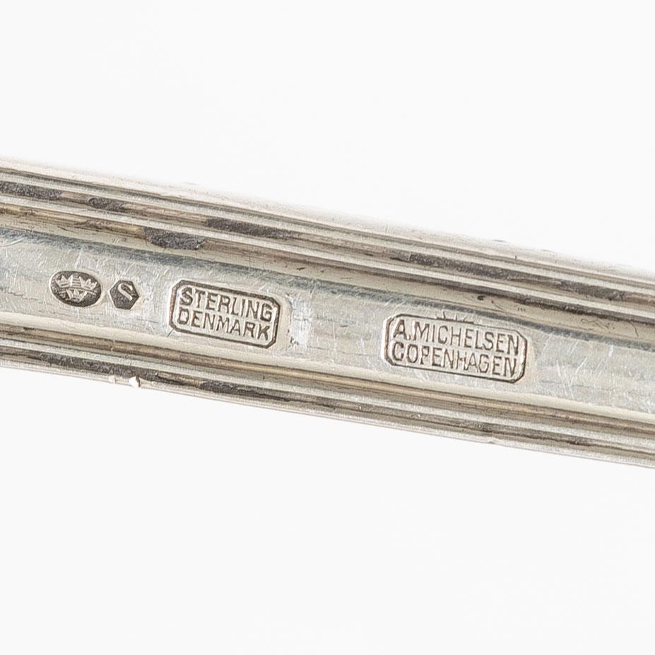 Ole Hagen, serving utensils, a pair, sterling silver, "Rosenborg", A Michelsen, Copenhagen circa 1960.