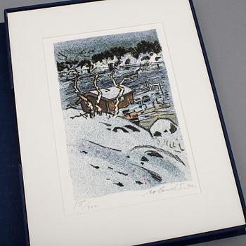 ROLAND SVENSSON. 4 färglitografier i kassett, signerade samt numrerad 15/200.