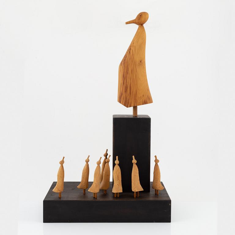 Henrik Campanello, a wooden sculpture, not signed.
