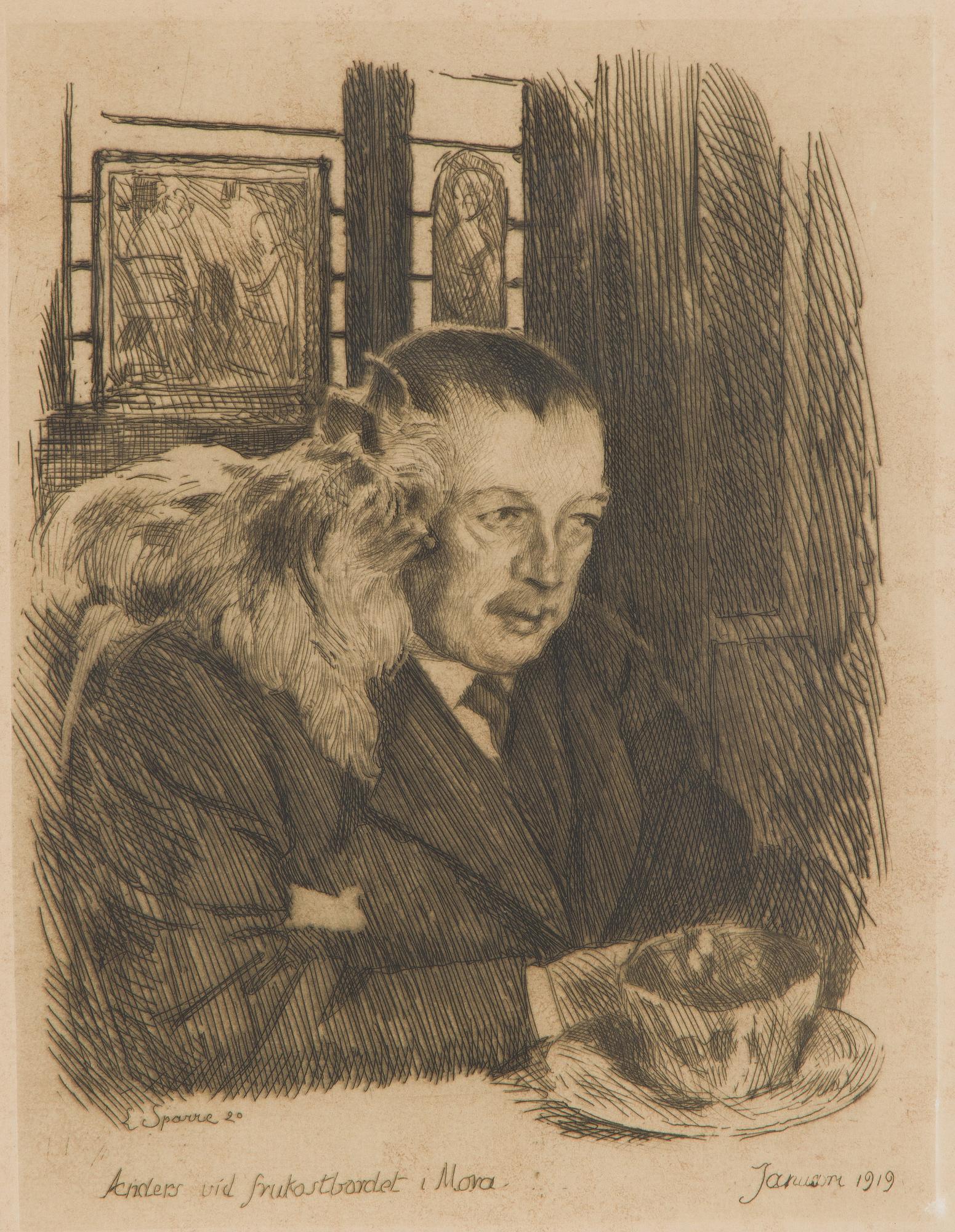 Louis Sparre, "Anders vid frukostbordet i Mora, Januari 1919".
