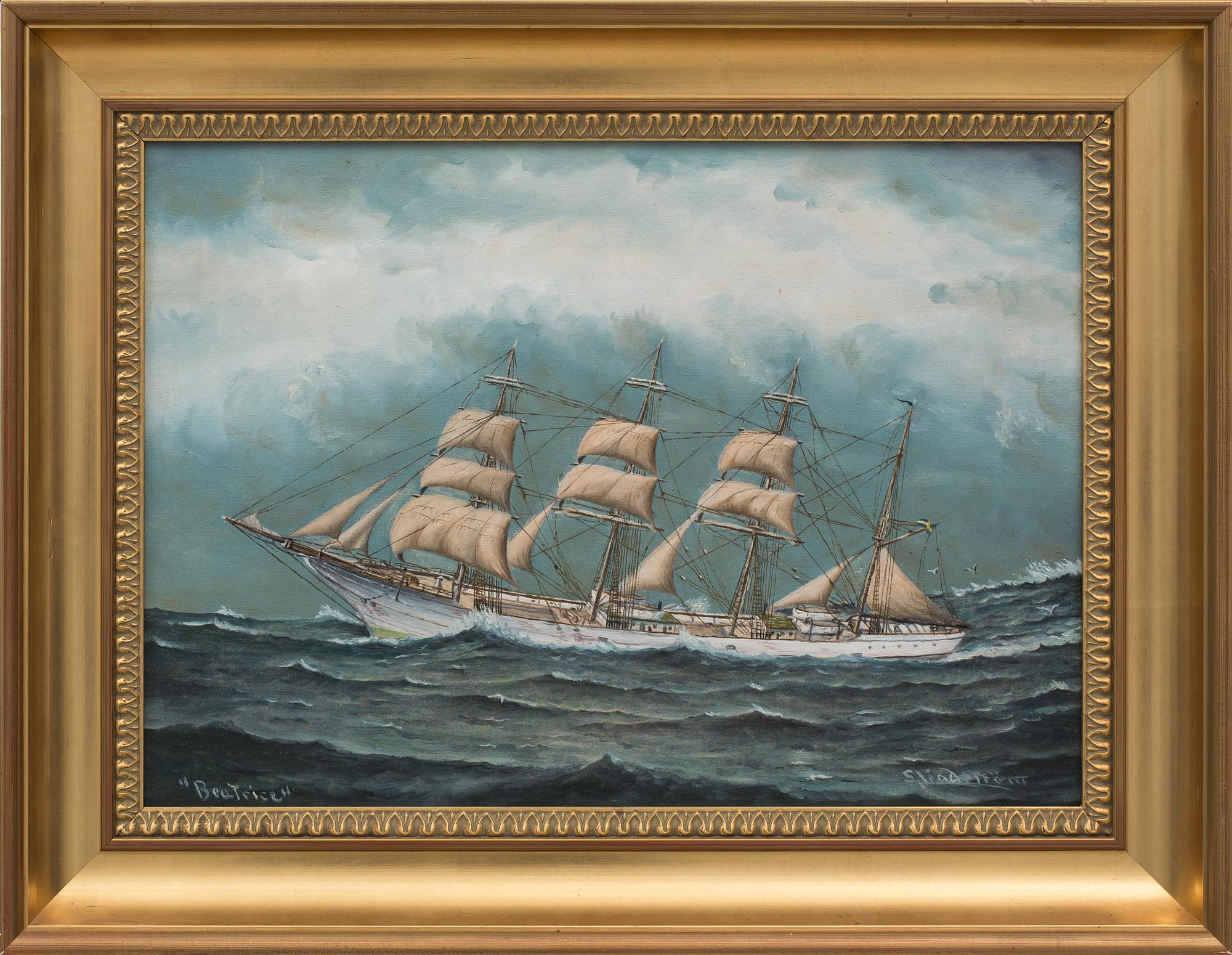 STURE LINDSTRÖM, olja på duk, signerad, samt medföljande bok.