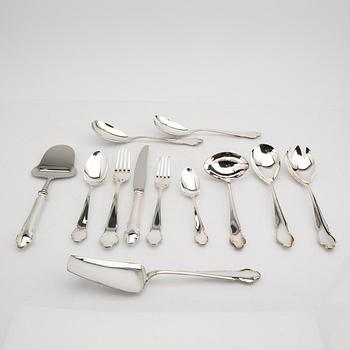 A Swedish 20th century set of 42 pcs of silver cutlery mark of Gensen Eskilstuna 1999 total weight 2572 grams.