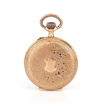 FICKUR, 14k guld, onkring sekelskiftet 1800/1900-tal. Vikt 27 g.