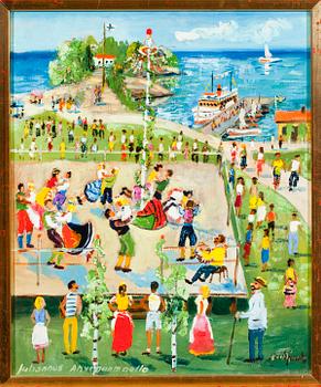 ARI AJANTO, olja på skiva, signerad.