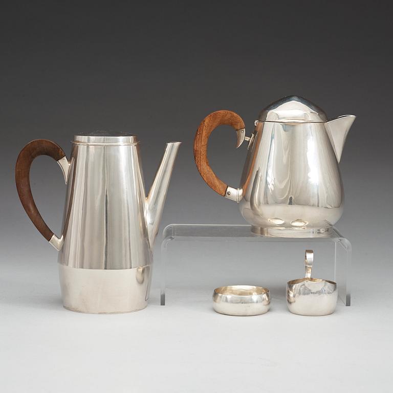 A Rey Urban 4 pcs sterling tea and coffee service, Stockholm 1959-1969.