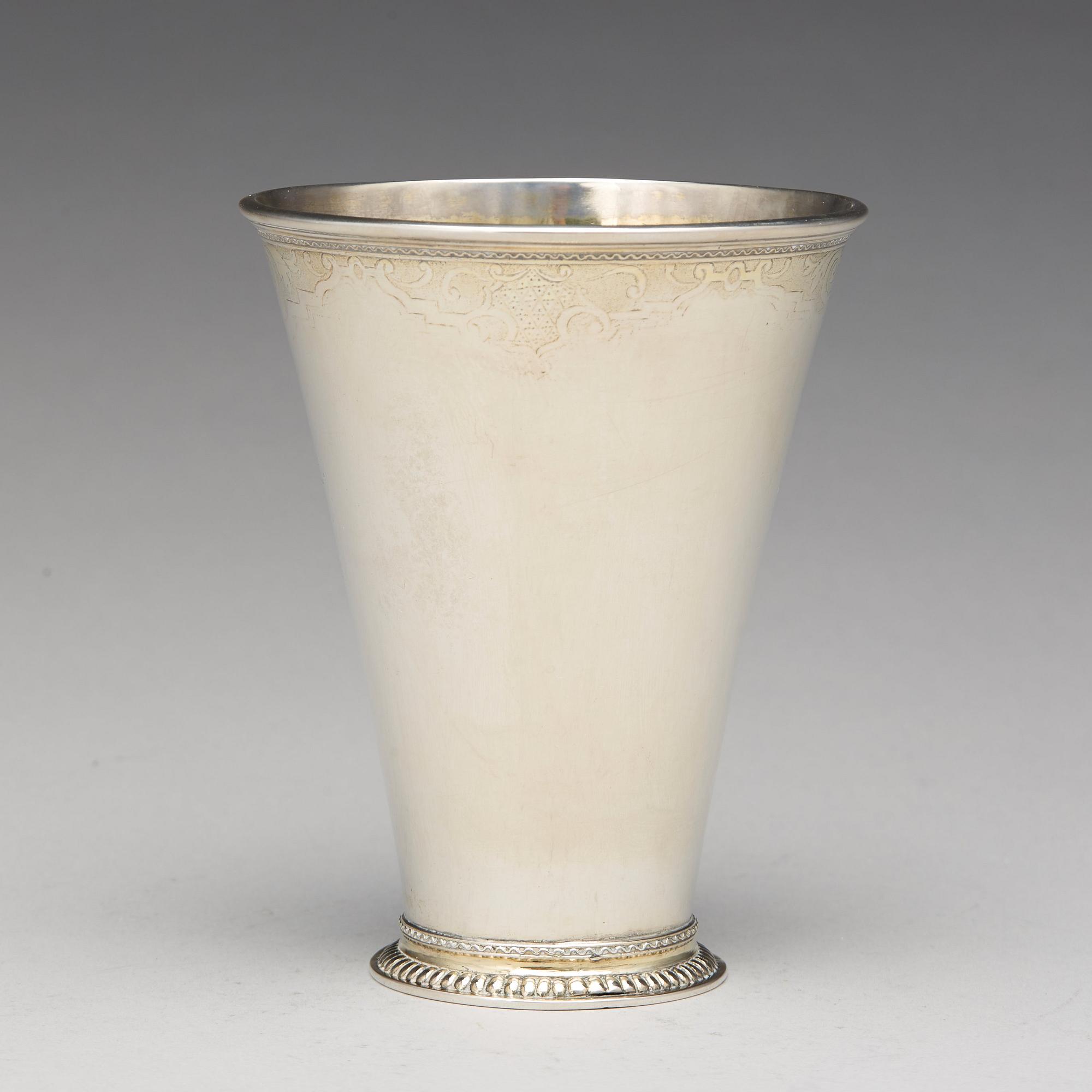 Petter Lund, bägare, silver, Nyköping 1736.