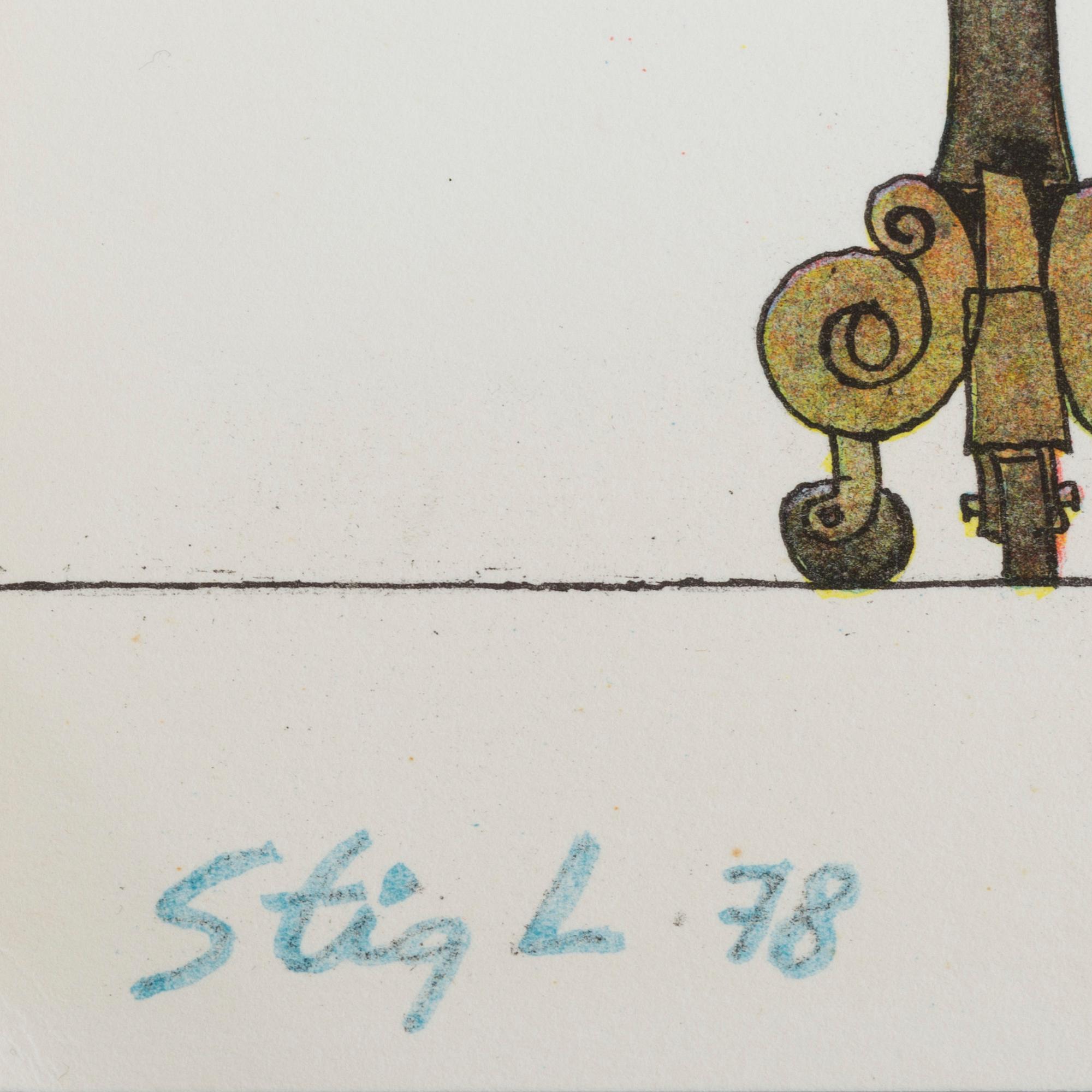 STIG LINDBERG, litografi, signerad och daterad -78.