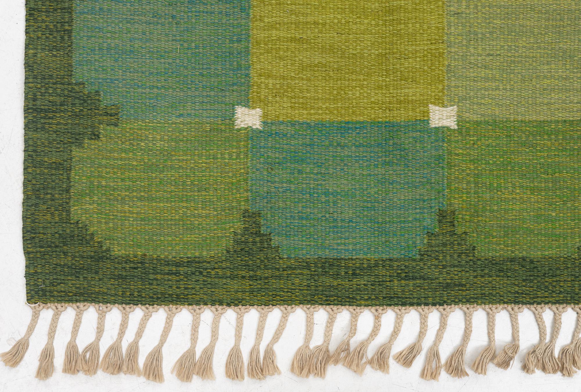 Ingegerd Silow, matta, "Siljan", rölakan, ca 230 x 170 cm, signerad IS.