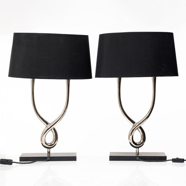 Table lamps, a pair, SLB112, Porta Romana.