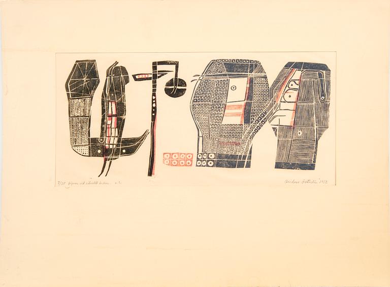Anders Österlin,  woodcut signed dated and numbered 7/25.