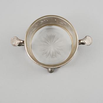 SKÅL, nysilver och glas, jugend, 1900-talets början.