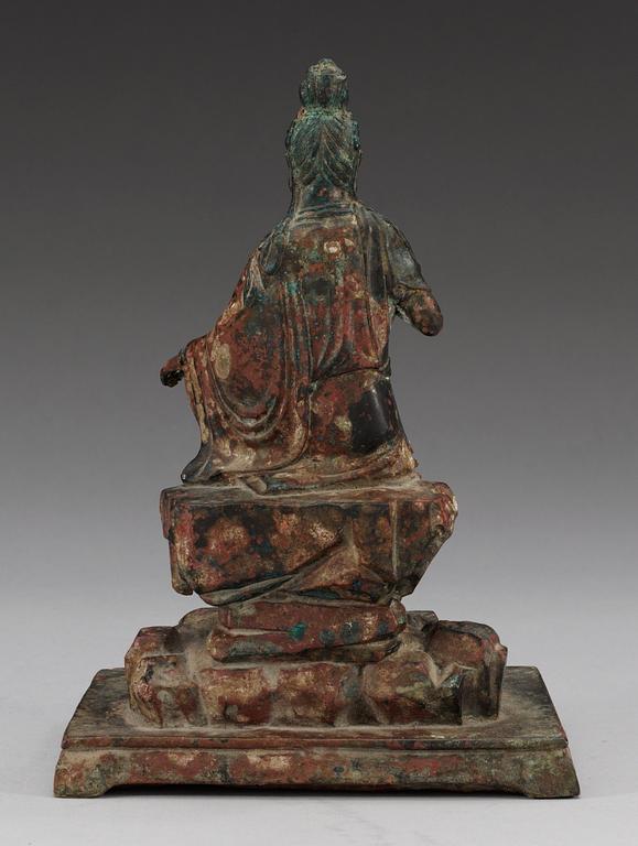 A bronze figure of Buddha, Qing dynasty.