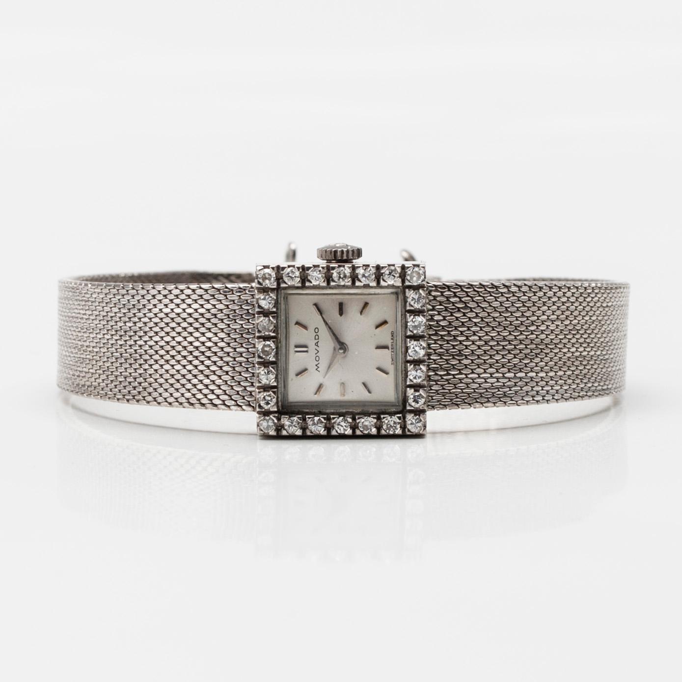 ARMBANDSUR, dam, Movado, 14K vitguld, 24 diamanter. Schweiz. Vikt tot. 35 g.