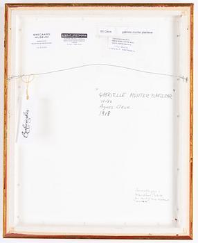 Agnes Cleve, mixed media on paper, signed.