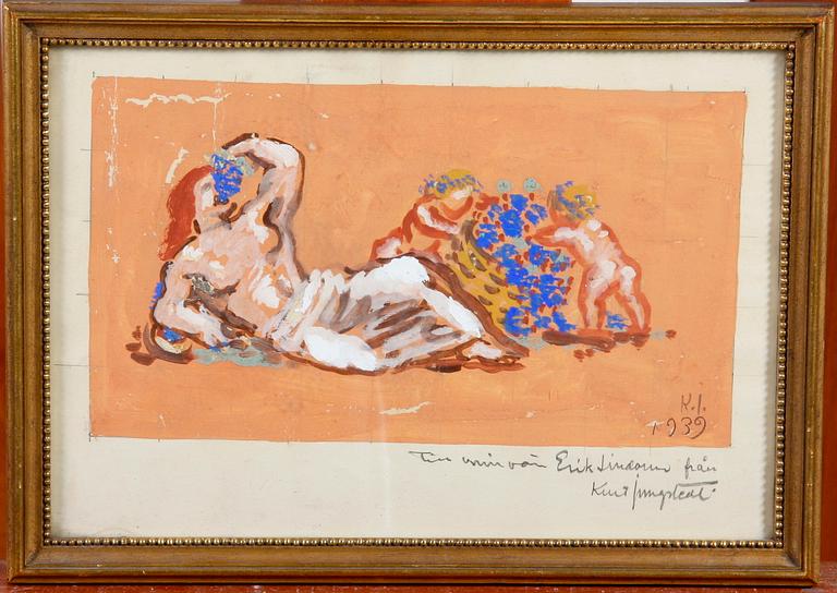 JUNGSTEDT, KURT. Gouache, sign o dat. 1939.
