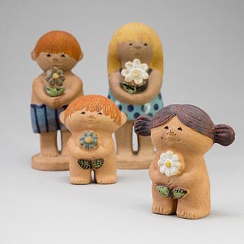 4 stoneware figurines called Adam and Eve, Lisa Larson for Gustavsberg 1972-1980.