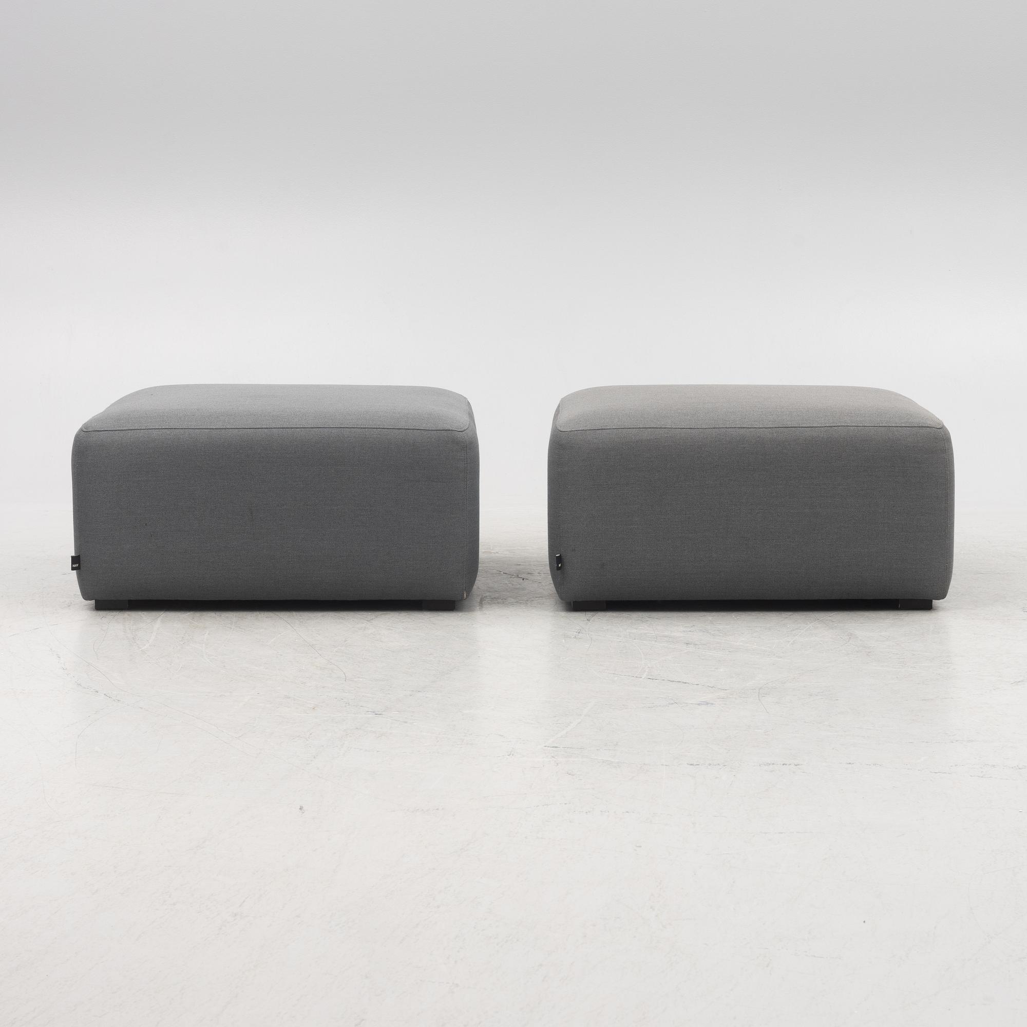 Two Ottomans, "Mags", Hay, contemporary.