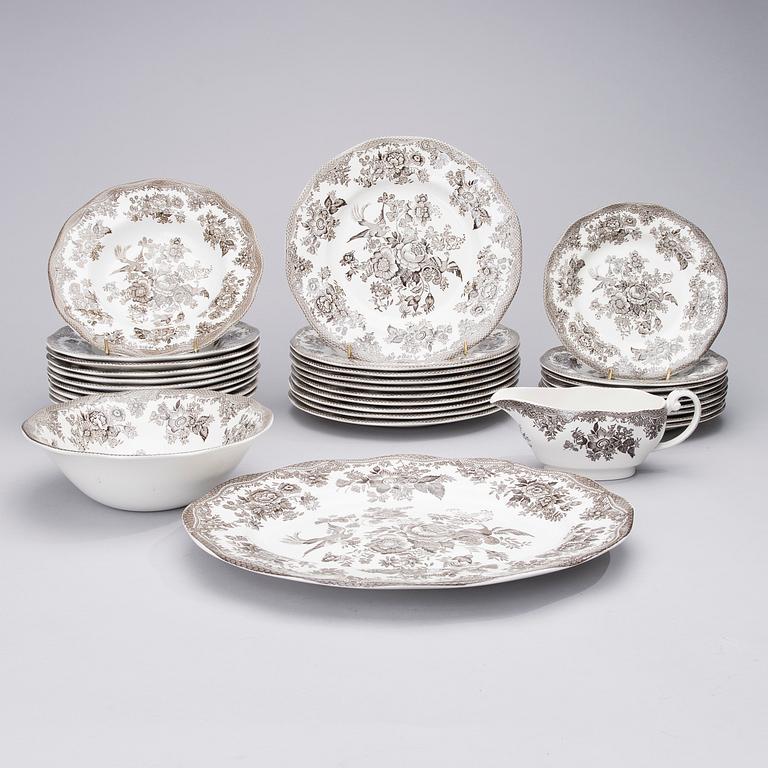 MATSERVIS, 32 delar, "Asiatic Pheasants", flintgods, Enoch Wedgwood, England.