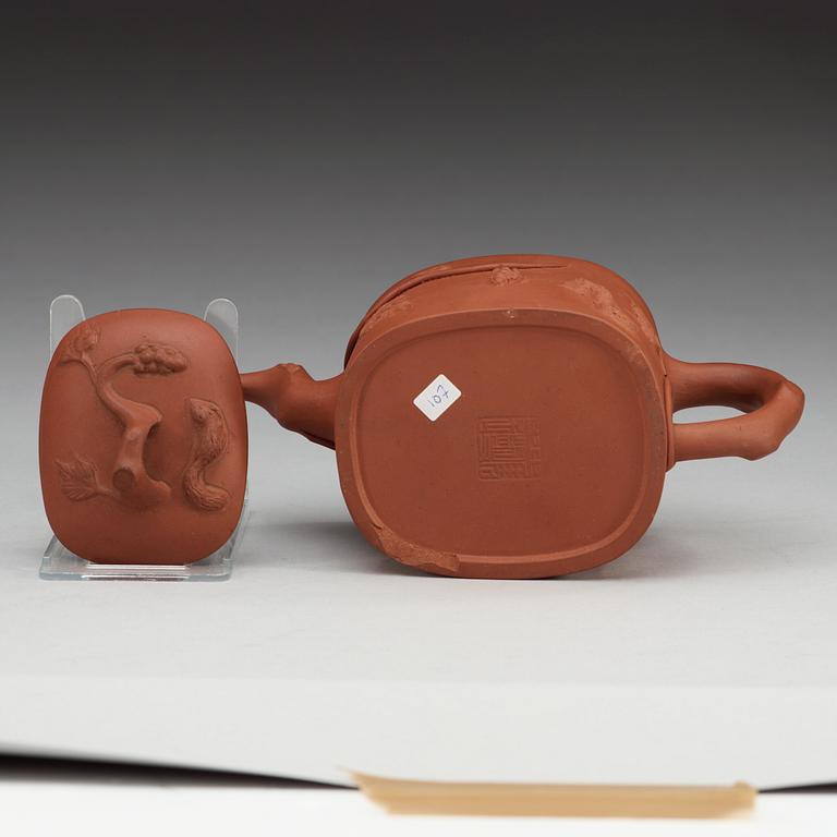 A Yixing tea pot with cover, 20th Century.