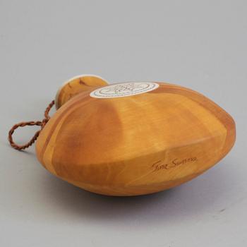 TORE SUNNA, a Sami birch and reindeer horn salt flask, signed Tore Sunna.