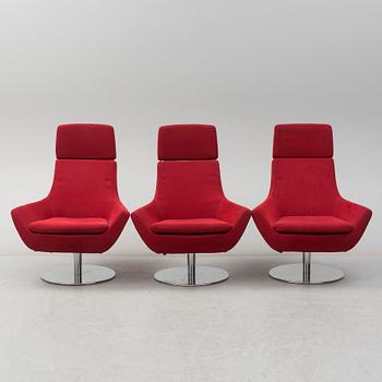 Three chairs by Roger Persson for Swedese, model "Happy Swing", 21th century.