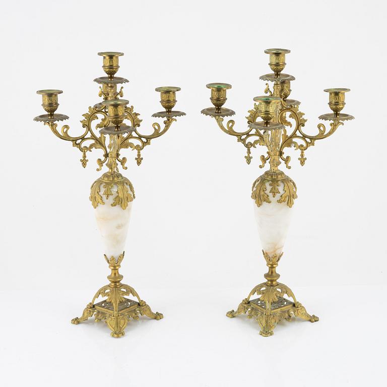 A pair of candelabra, late 19th Century.