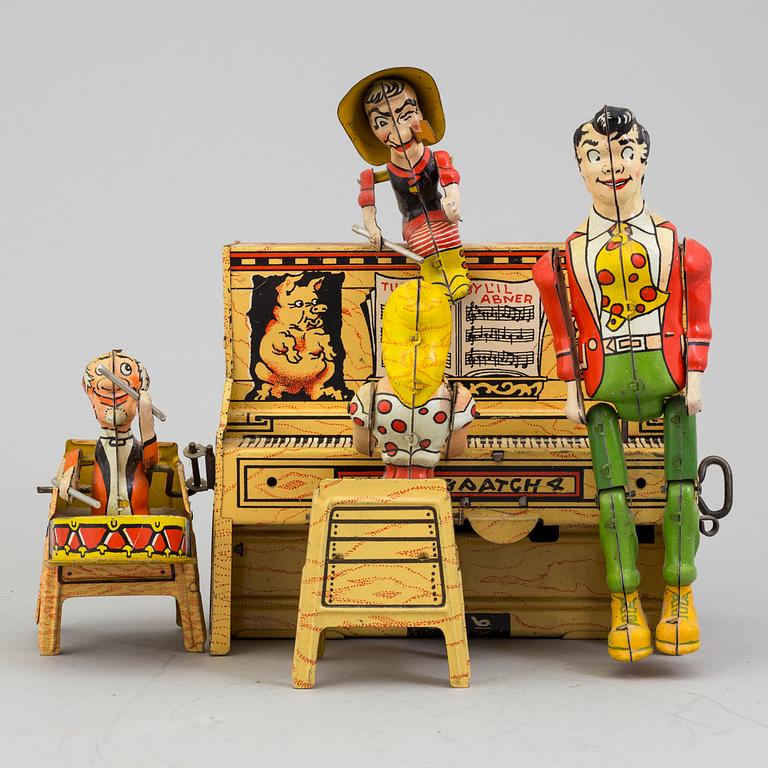 TIN TOY, 'Li'l Abner and his Dogpatch Band', Unique Art Manufact Co Inc, USA, 1940's.