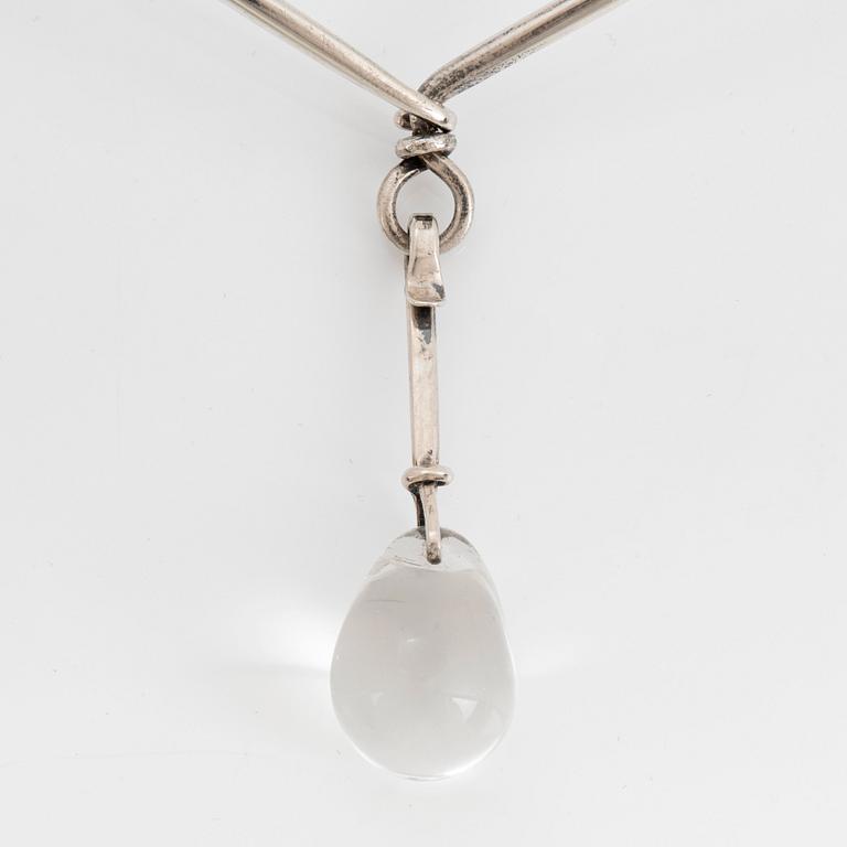 Vivianna Torun Bülow-Hübe, a silver necklace with pendant, executed in her own workshop, Stockholm 1964.