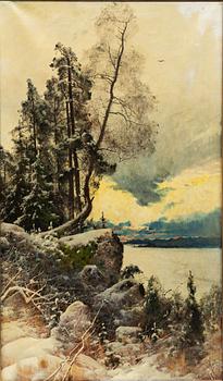 Arvid Mauritz Lindström, Twilight Landscape, winter.