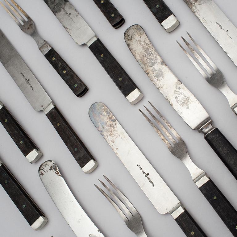 BESTICK, 14+2 delar, Jernbolaget Eskilstuna. Tidigt 1900-tal.