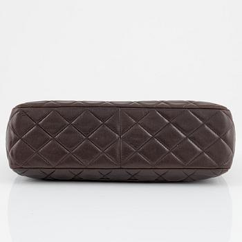 Chanel, a chocolate brown leather 'Single Flap Bag', 2015-16.