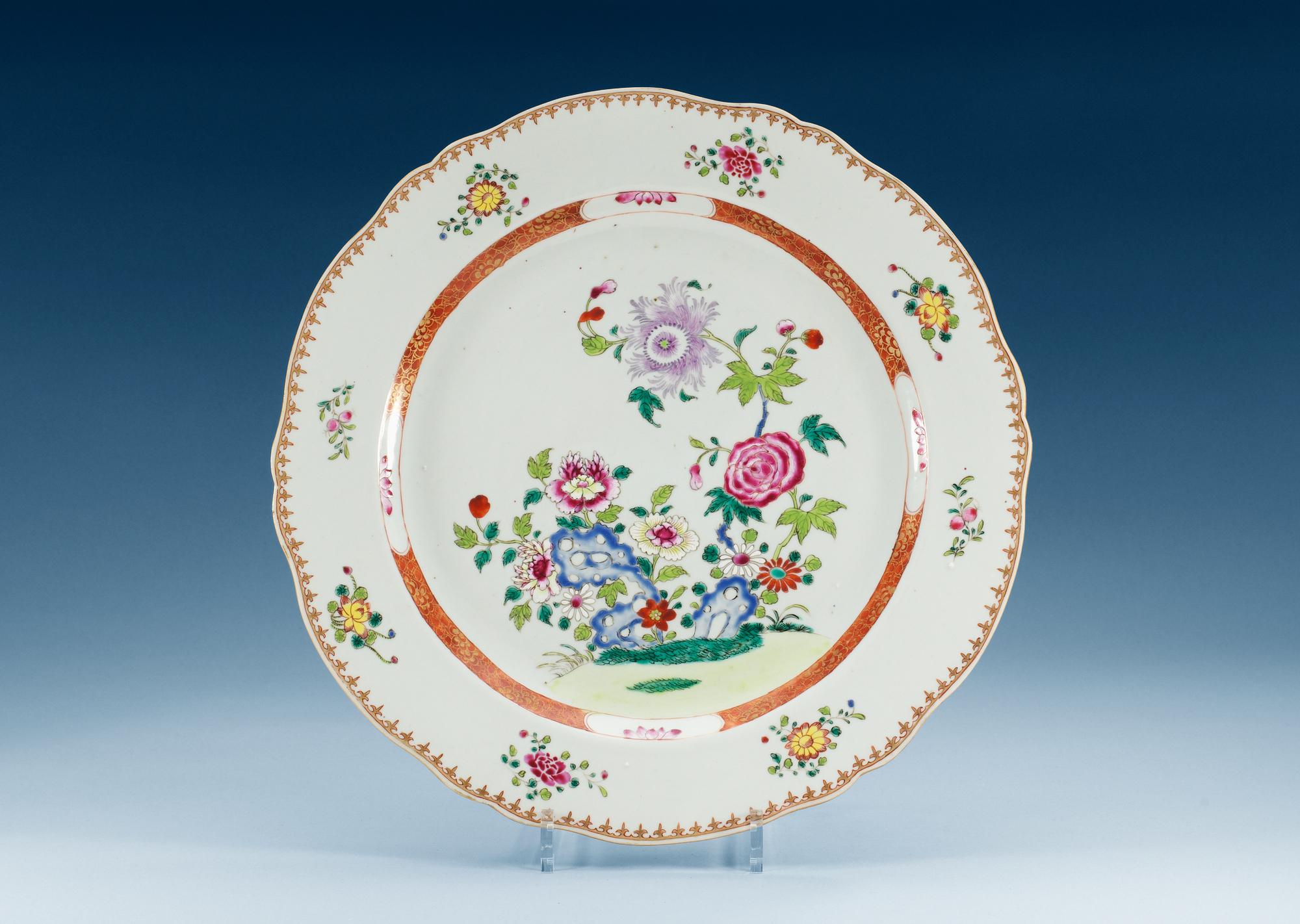 FAT, kompaniporslin. Qing dynastin, Qianlong (1736-95).