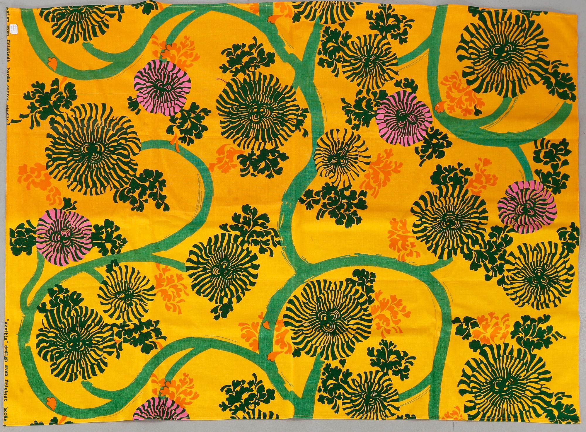 Six pieces of fabric from the third quarter of the 20th century.