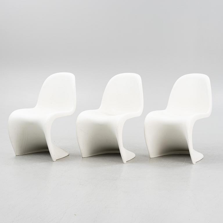Verner Panton, three white plastic 'Panton Chair Classic', chairs, Vitra, 2008.
