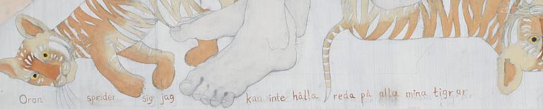 LOTTEN VON HOFSTEN, blandteknik på pannå, signerad med initialer.