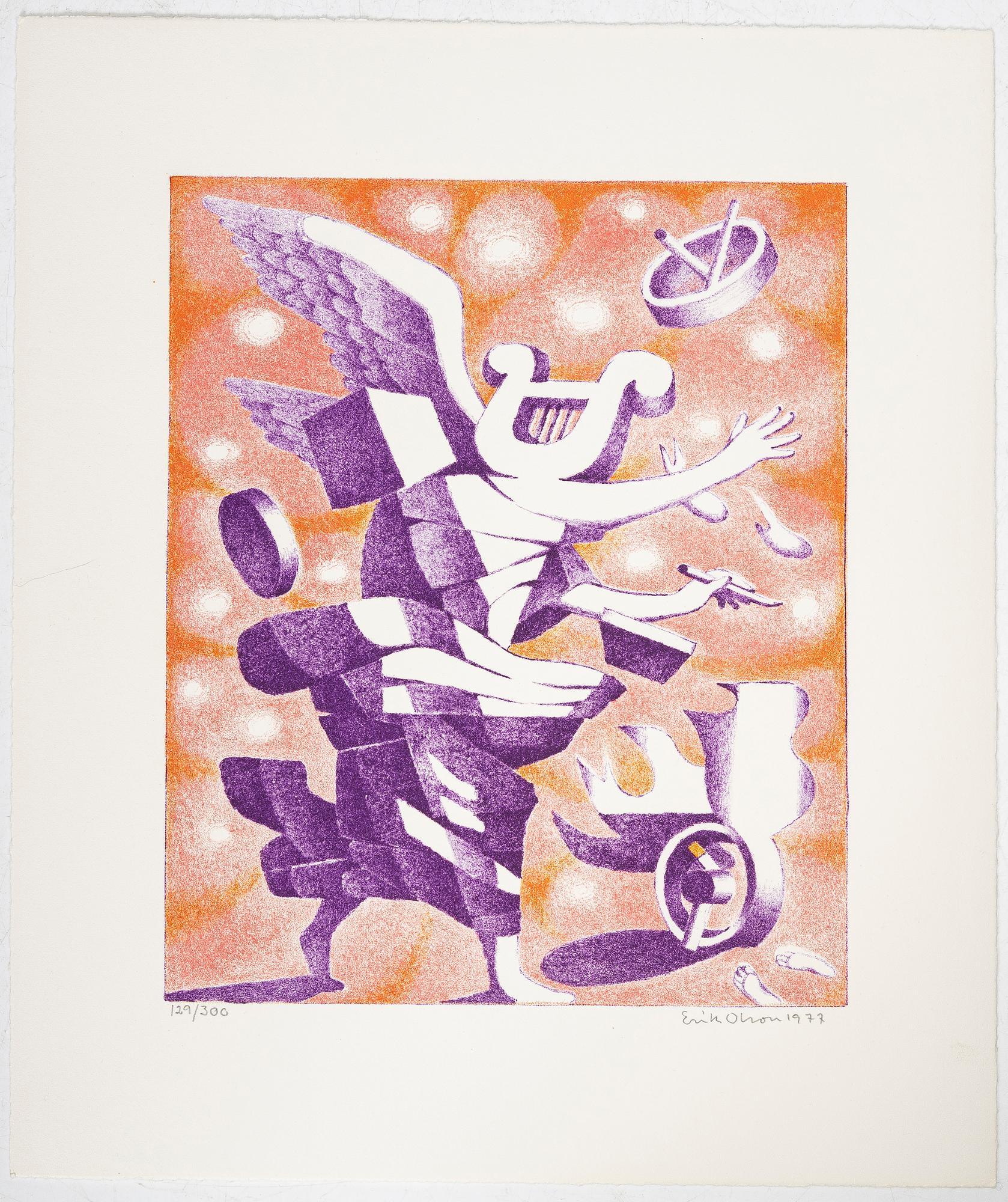 Erik Olson, 'En sökares vandring', folder with colour lithographs, 3 works, including book and catalogue.
