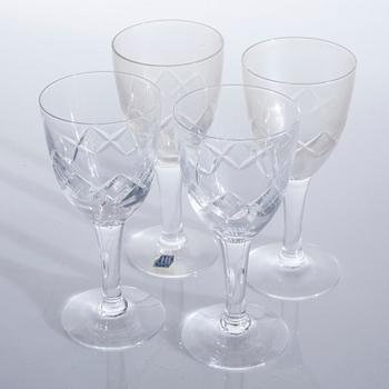 Seventeen wine glasses from Kosta, 20th century.