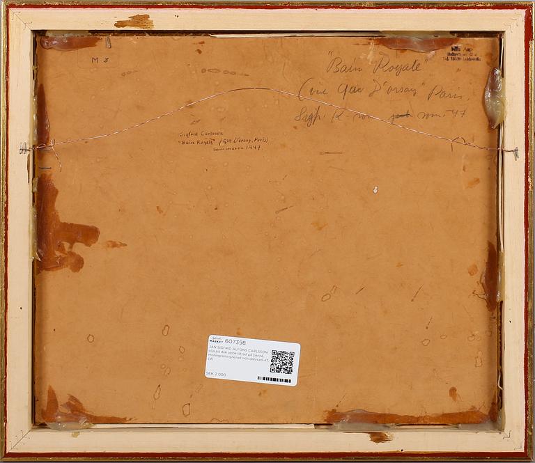 JAN SIGFRID ALFONS CARLSSON, olja på duk uppklistrad på pannå, monogramsignerad och daterad-47.